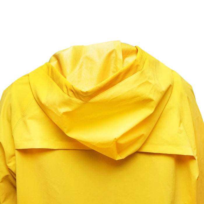 Mantella con cappuccio impermeabile taglia XXL in poliestere e PVC con aperture di ventilazione, 2 tasche e cerniera, gialla Breckner Germany
