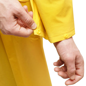 Mantella con cappuccio impermeabile taglia XXXL in poliestere e PVC con aperture di ventilazione, 2 tasche e cerniera, gialla Breckner Germany