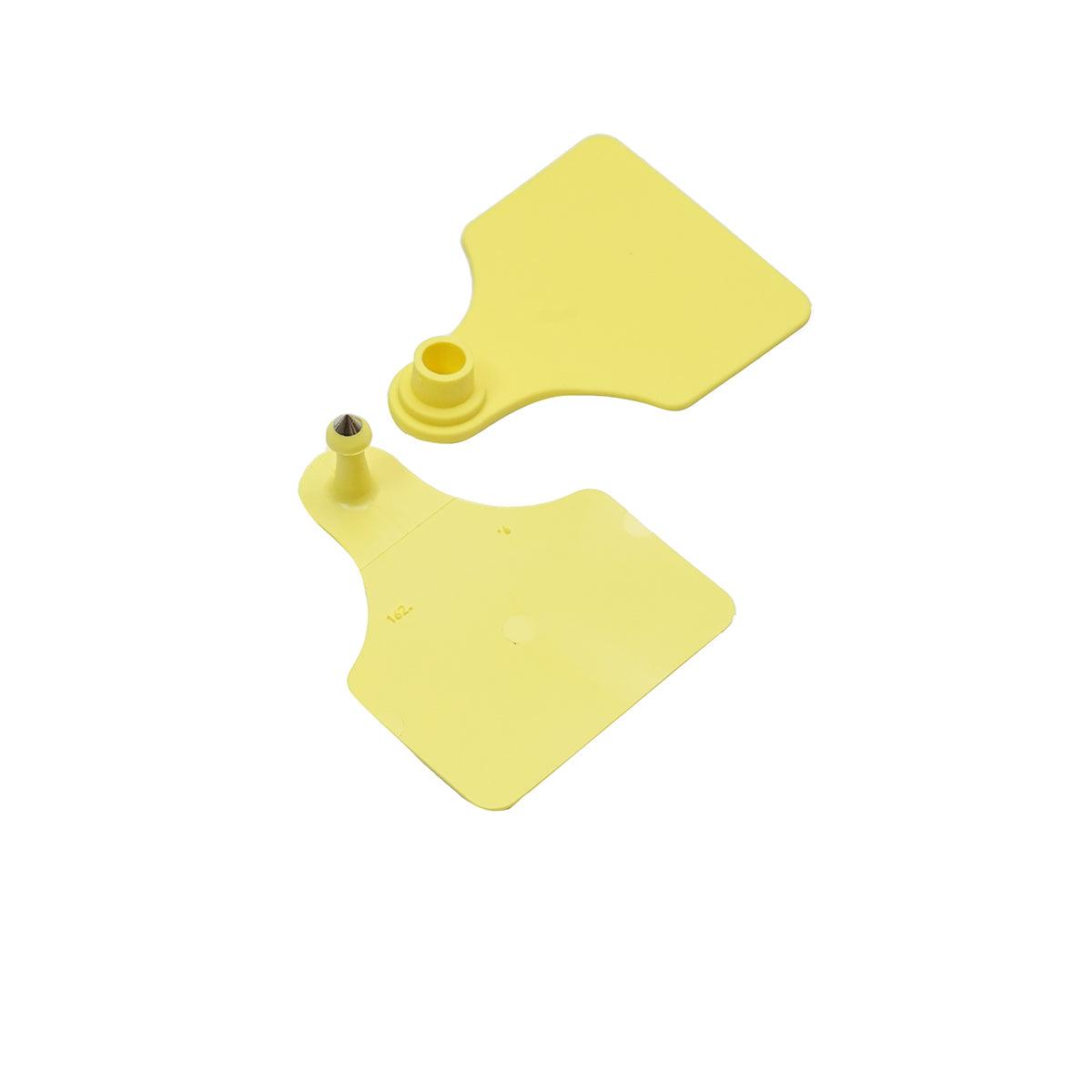 Marchi Auricolari Per Bovini Set Marchi Auricolari In Plastica Per Bestiame gialle 60x77mm per mucche