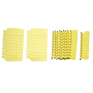 Marchi Auricolari Per Bovini Set Marchi Auricolari In Plastica Per Bestiame gialle 60x77mm per mucche