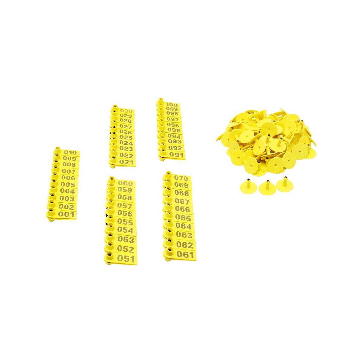 Marchio Auricolare Numerato 001-100 Marchi Auricolari Per Ovini Set Marchi Auricolari In Plastica Per Bestiame