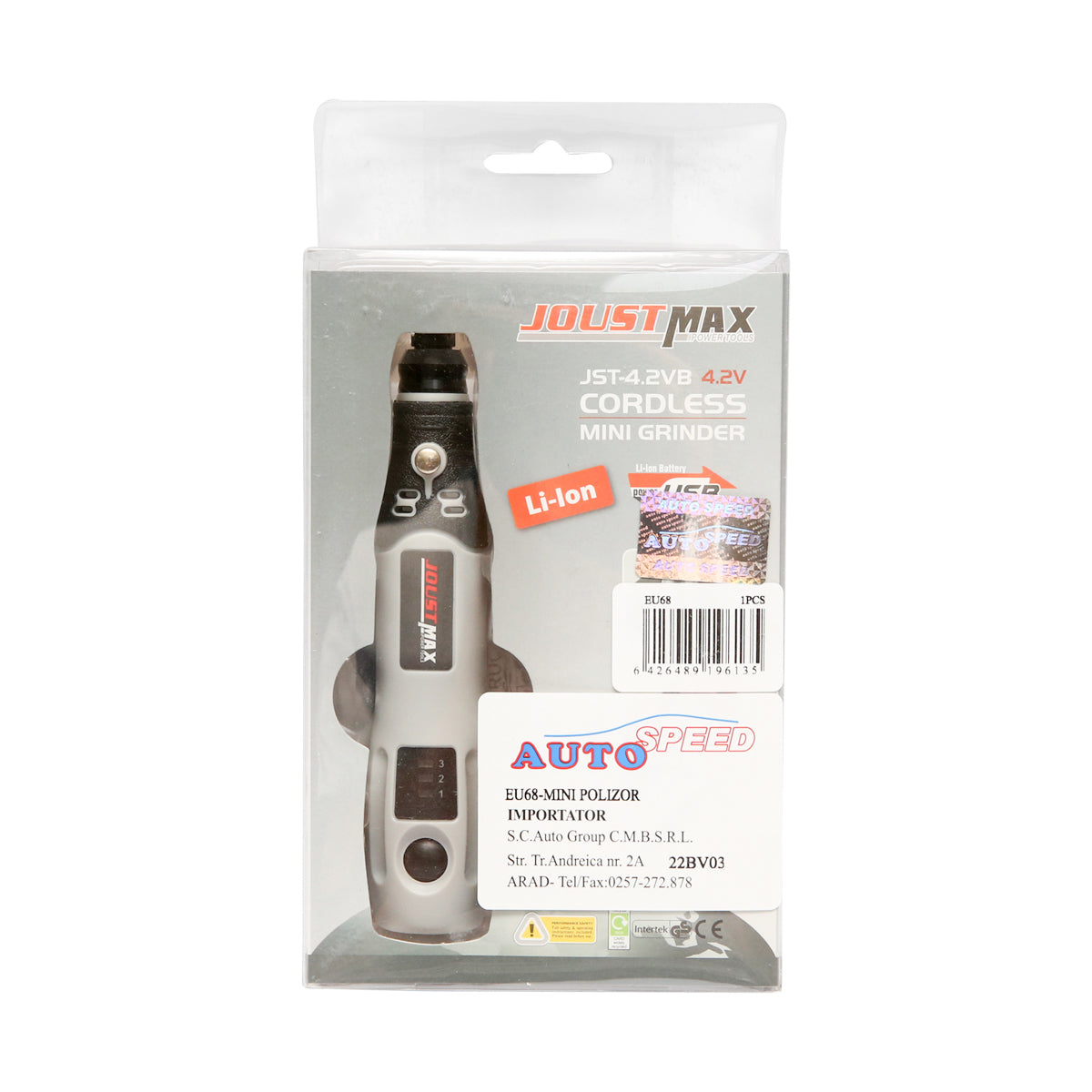 Mini smerigliatrice dritta 4,2 V 15000 giri/min con batteria da 600 mAh JoustMax