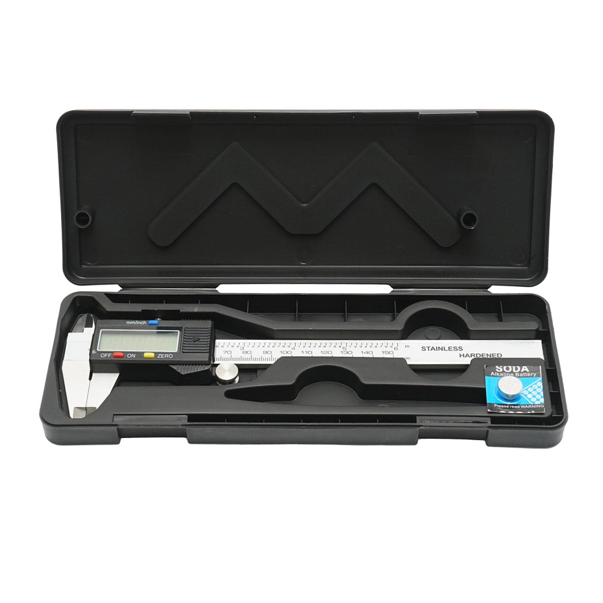 Misuratore di profondità digitale professionale per esterni e interni con asta di profondità, pollici-mm 0-150 mm