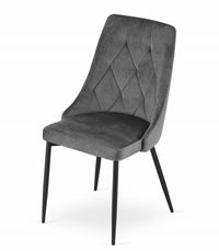 Sedia VALORA IMOLA - Design ergonomico moderno in velluto grigio scuro x 3