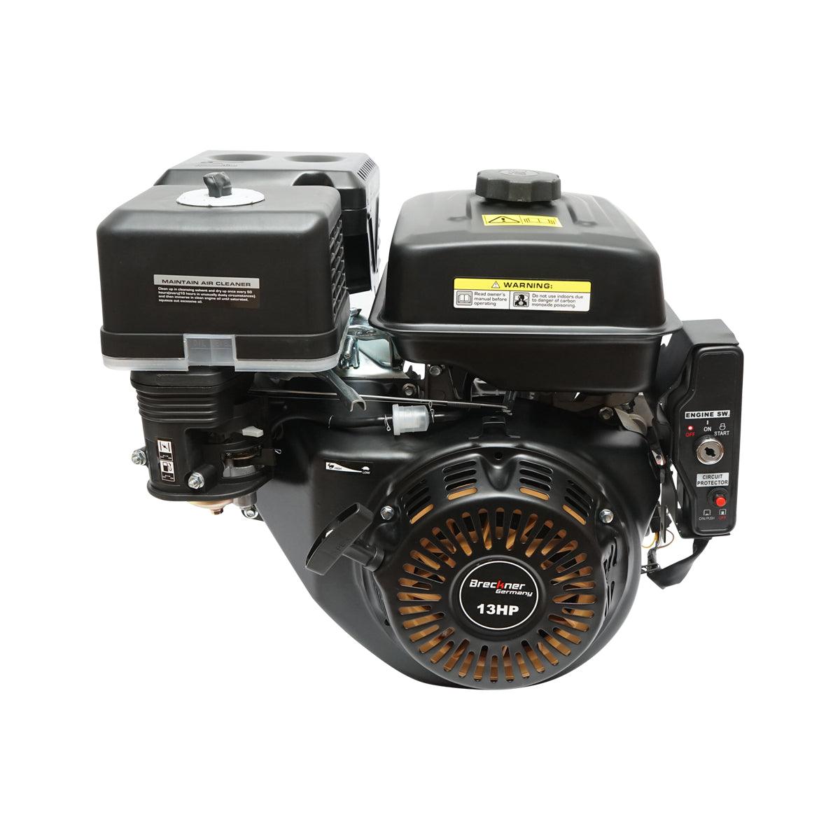 Motore a Scoppio 13 CV 389cc, Motore a Benzina 4 Tempi con Albero Ø 25 mm, Avviamento Elettrico e Avviamento Strappo Breckner Germany