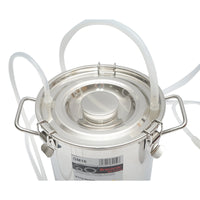 Mungitrice con 1 stazione e fusto in acciaio inox da 5 litri per capre, pecore