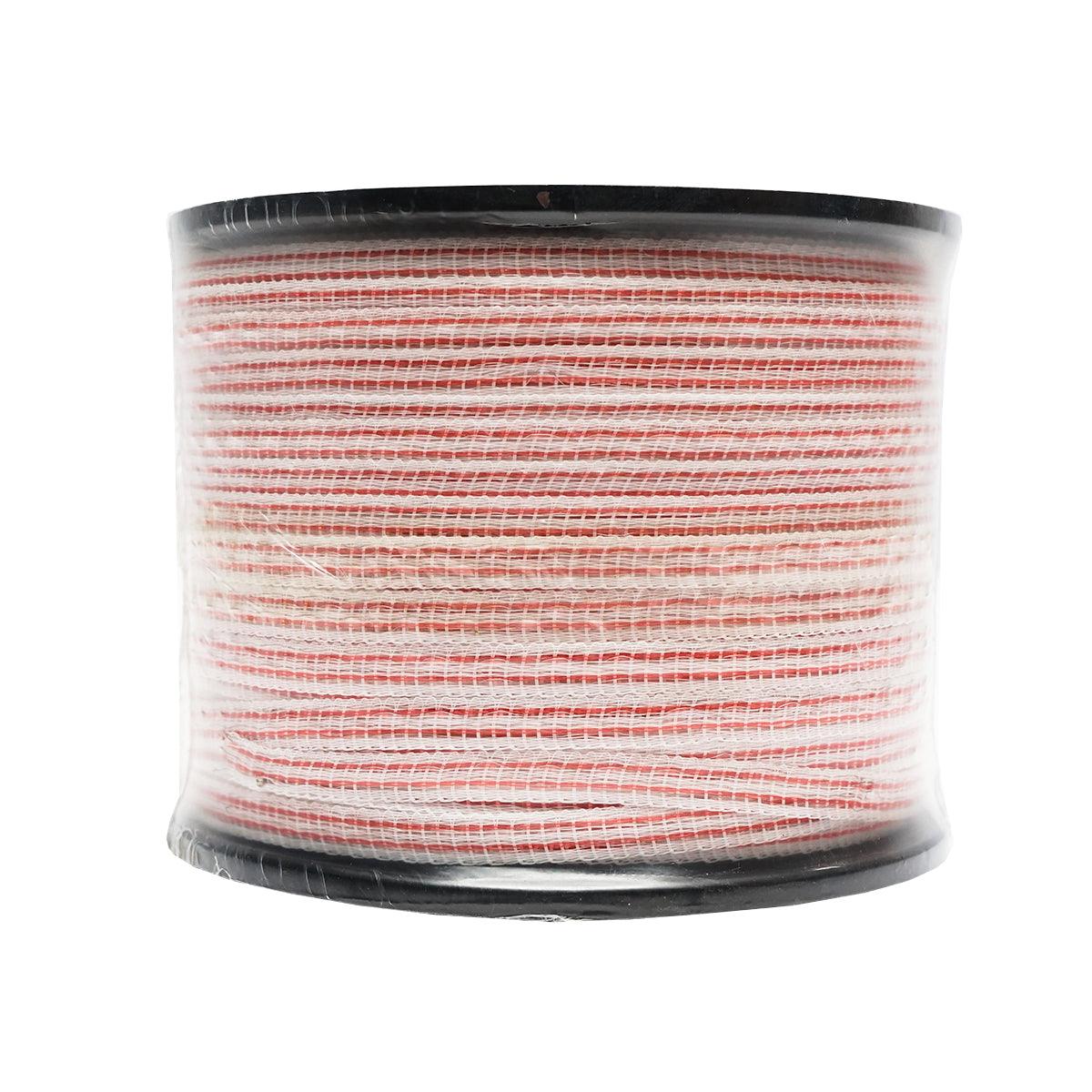 Nastro per recinto elettrico, Lunghezza 250 mt e Larghezza 10mm, 4x0.16mm SS, 13 Ohm/m, colore bianco-rosso, Recinzioni Elettriche Mezofarm
