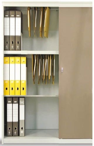 Armadio archiviazione documenti con ante scorrevoli in melaminico cm. 120x45x155h