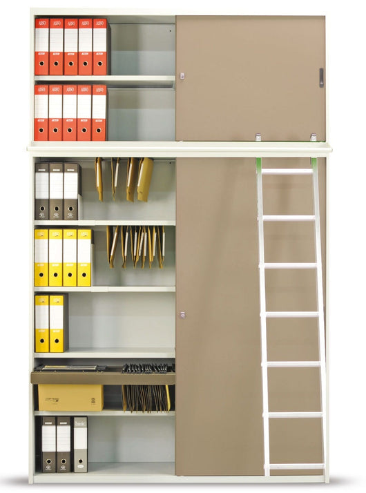 Armadio archiviazione documenti con ante scorrevoli in melaminico cm. 120x45x155h
