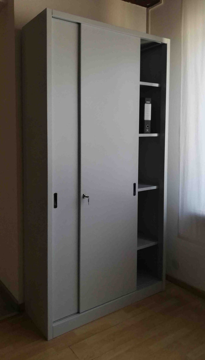 Armadio archiviazione documenti con ante scorrevoli in melaminico cm. 120x45x155h