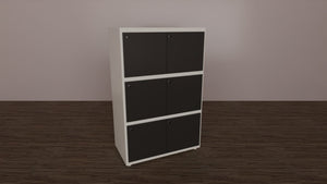 Armadio casellario in melaminico con struttura bianca e 6 ante con colori a scelta cm. 102,7x55x156,4h