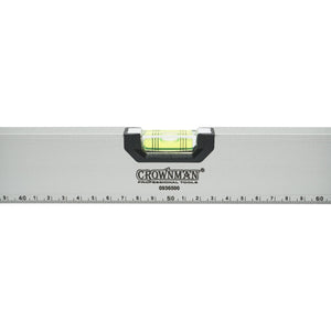 Nivella magnetica in alluminio, 1000mm, con 3 bolle di livello e righello graduato 0-100cm, Crownman