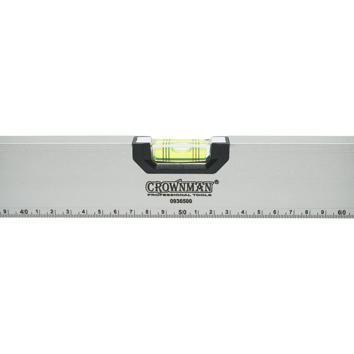 Nivella magnetica in alluminio, 1000mm, con 3 bolle di livello e righello graduato 0-100cm, Crownman