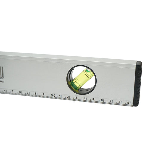 Nivella magnetica in alluminio, 1000mm, con 3 bolle di livello e righello graduato 0-100cm, Crownman