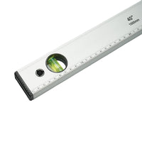 Nivella magnetica in alluminio, 1000mm, con 3 bolle di livello e righello graduato 0-100cm, Crownman