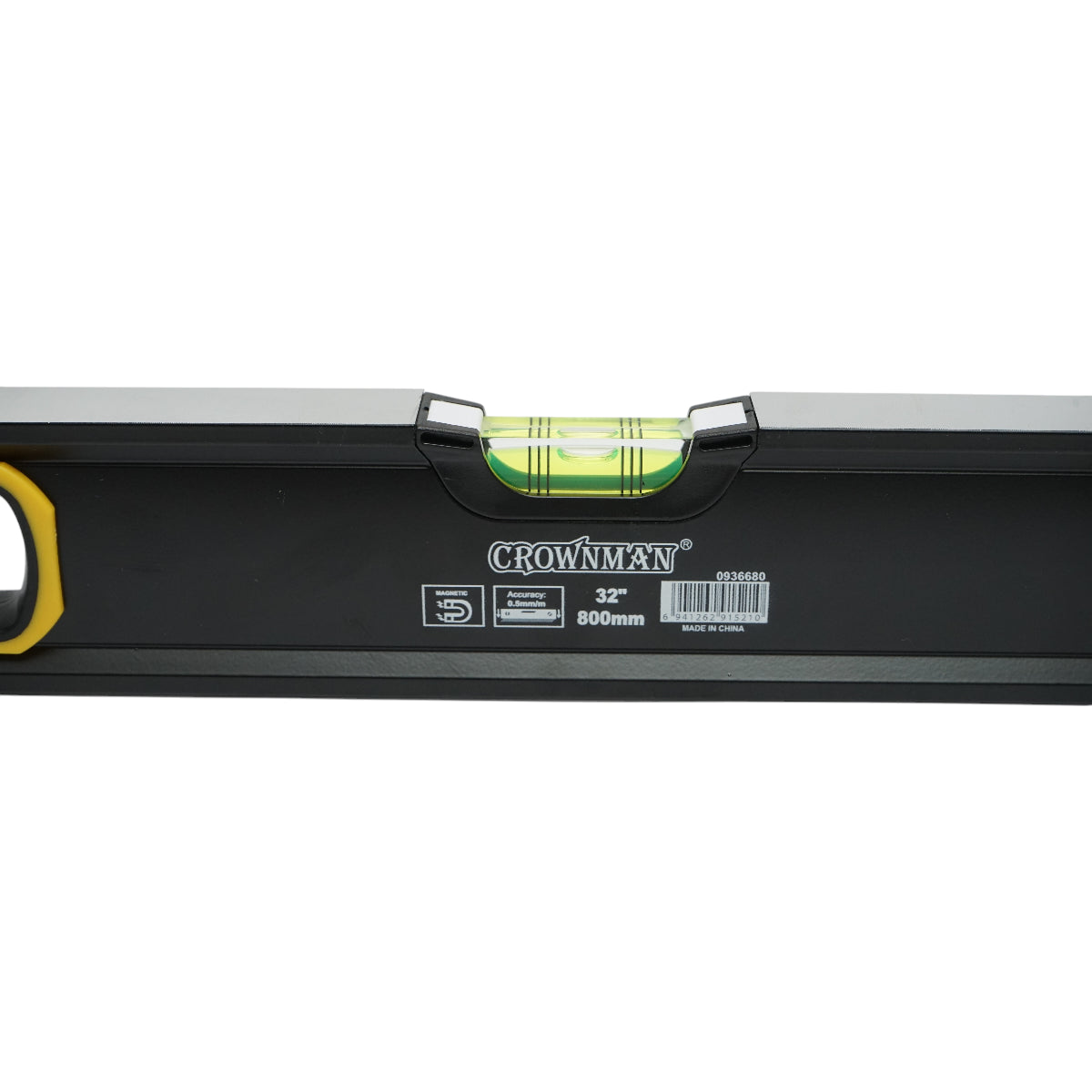 Nivella magnetica in alluminio, 800mm, con 3 bolle di livello e 2 manici, Crownman