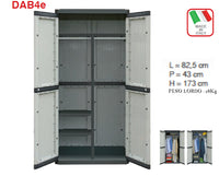 Armadio Doppio Alto Porte Battenti Interno Robusto 173x82x43 con Porte Battenti