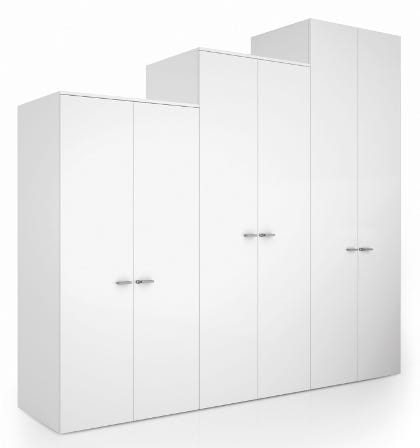 Armadio in legno ad ante battenti in vetro per ufficio cm. 90x33,7x194,4h