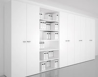 Armadio in legno ad ante battenti in vetro per ufficio cm. 90x33,7x194,4h