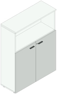 Armadio in legno ad ante battenti per ufficio cm. 90x33,7x117,6h