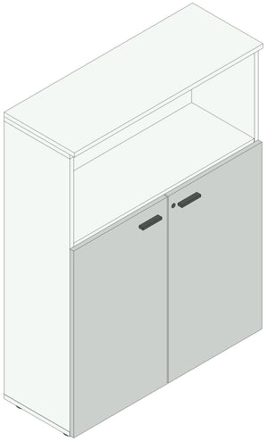 Armadio in legno ad ante battenti per ufficio cm. 90x33,7x117,6h