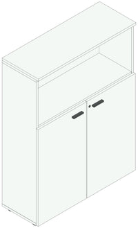 Armadio in legno ad ante battenti per ufficio cm. 90x33,7x117,6h