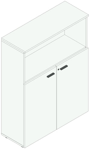 Armadio in legno ad ante battenti per ufficio cm. 90x33,7x117,6h