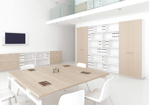 Armadio in melaminico ad ante battenti con 2 ripiani cm. 90x33,7x117,6h