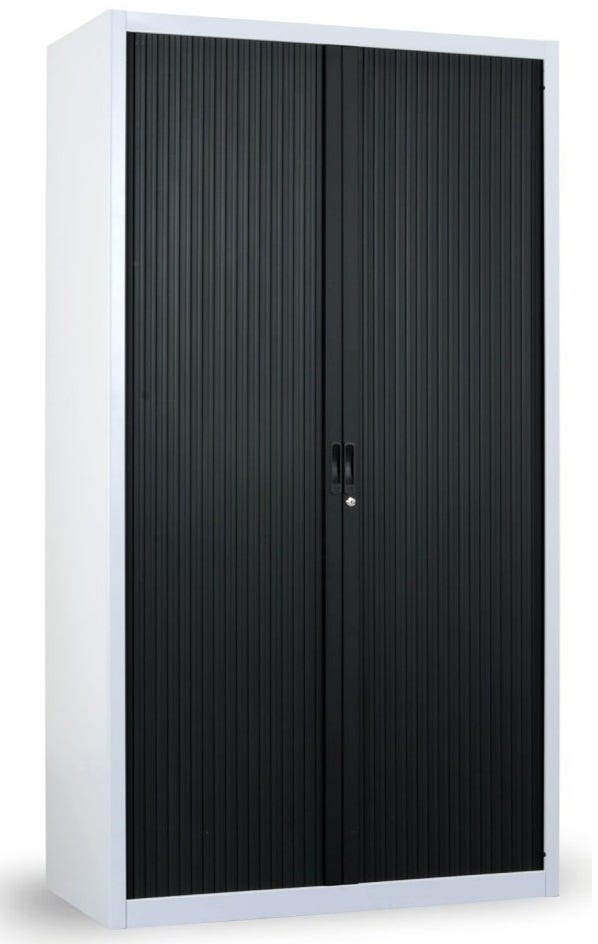 Armadio in metallo a serrandina per archiviazione faldoni cm. 120x47x200h