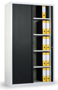 Armadio in metallo a serrandina per archiviazione faldoni cm. 120x47x200h