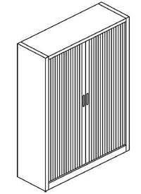 Armadio in metallo a serrandina per archiviazione faldoni cm. 120x47x200h