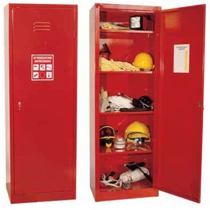 Armadio in metallo con 4 piani interni per dispositivi di protezione individuale cm. 61,5x45x180h