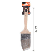 Trade Shop - Pennello Piatto 75 Mm Pennellessa Obliquo Con Manico In Legno Per Verniciare -