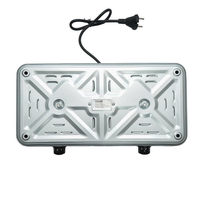 Piastra elettrica 220V, con 2 fornelli, 2000W, 470x250x70mm Piastra riscaldante