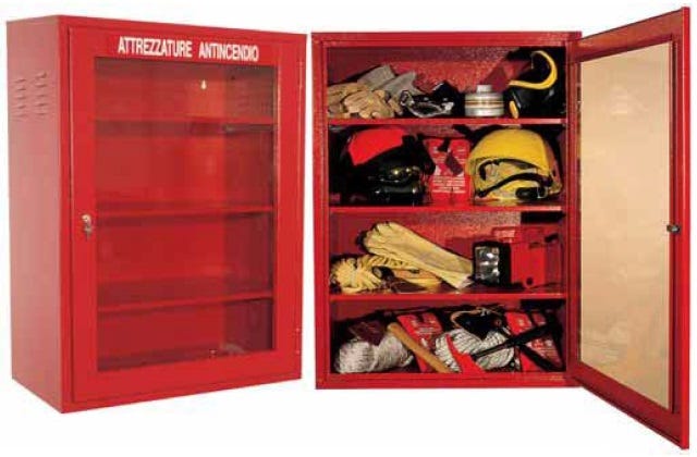 Armadio metallico dispositivi di protezione individuale con lastra non frangibile cm. 73x40x100h