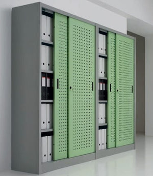 Armadio per archiviazione documenti da ufficio con ante forate cm. 120x37,5x200H