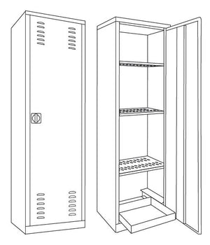 Armadio per fitofarmaci ad 1 anta in lamiera zincoplastificata cm. 60x45x200h