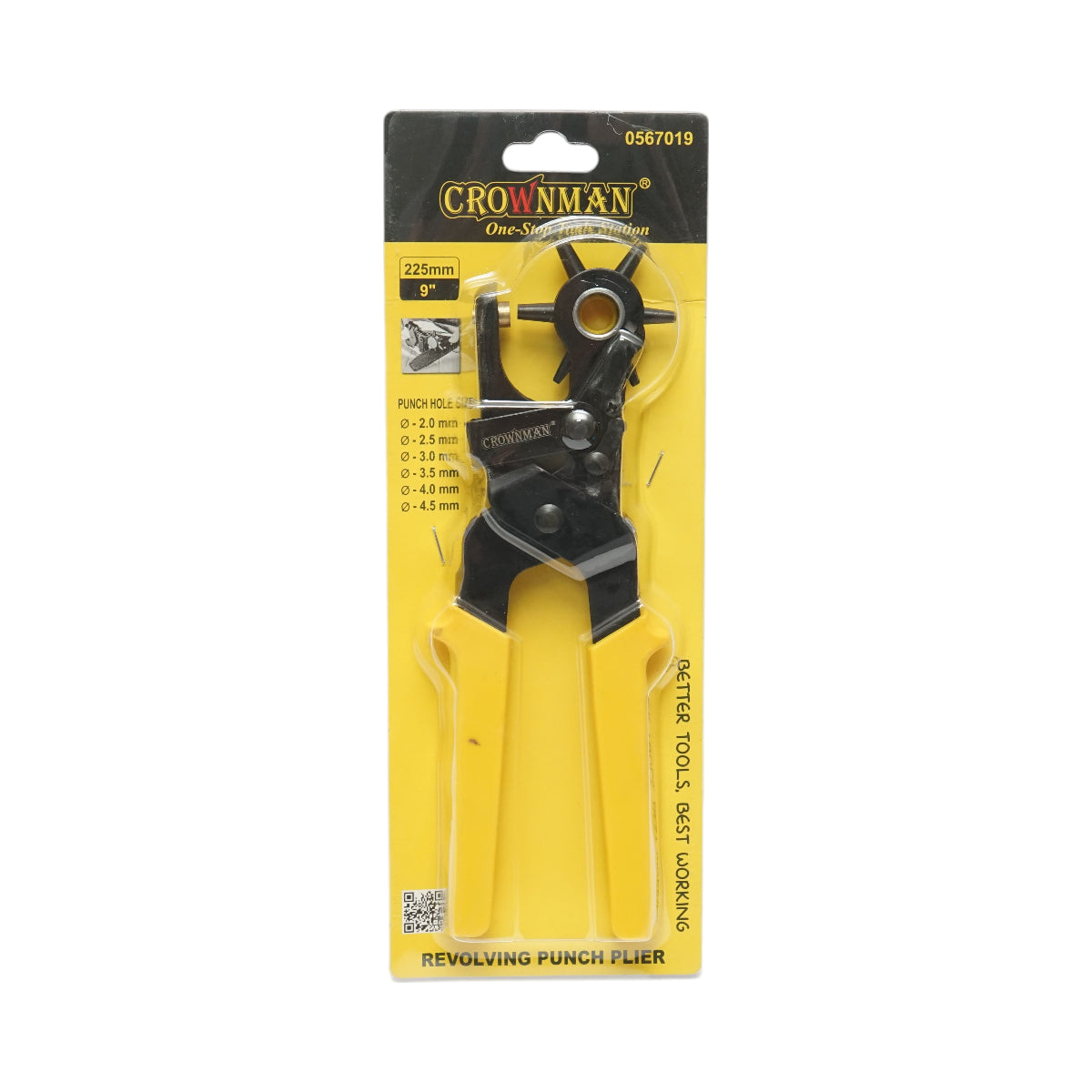 Pinza punzonatrice rotante Crownman da 225 mm a 6 teste, 2-4,5 mm