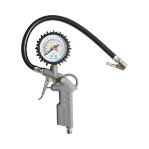 Pistola gonfiaggio pneumatici Crownman con tubo e manometro meccanico 0-16 bar
