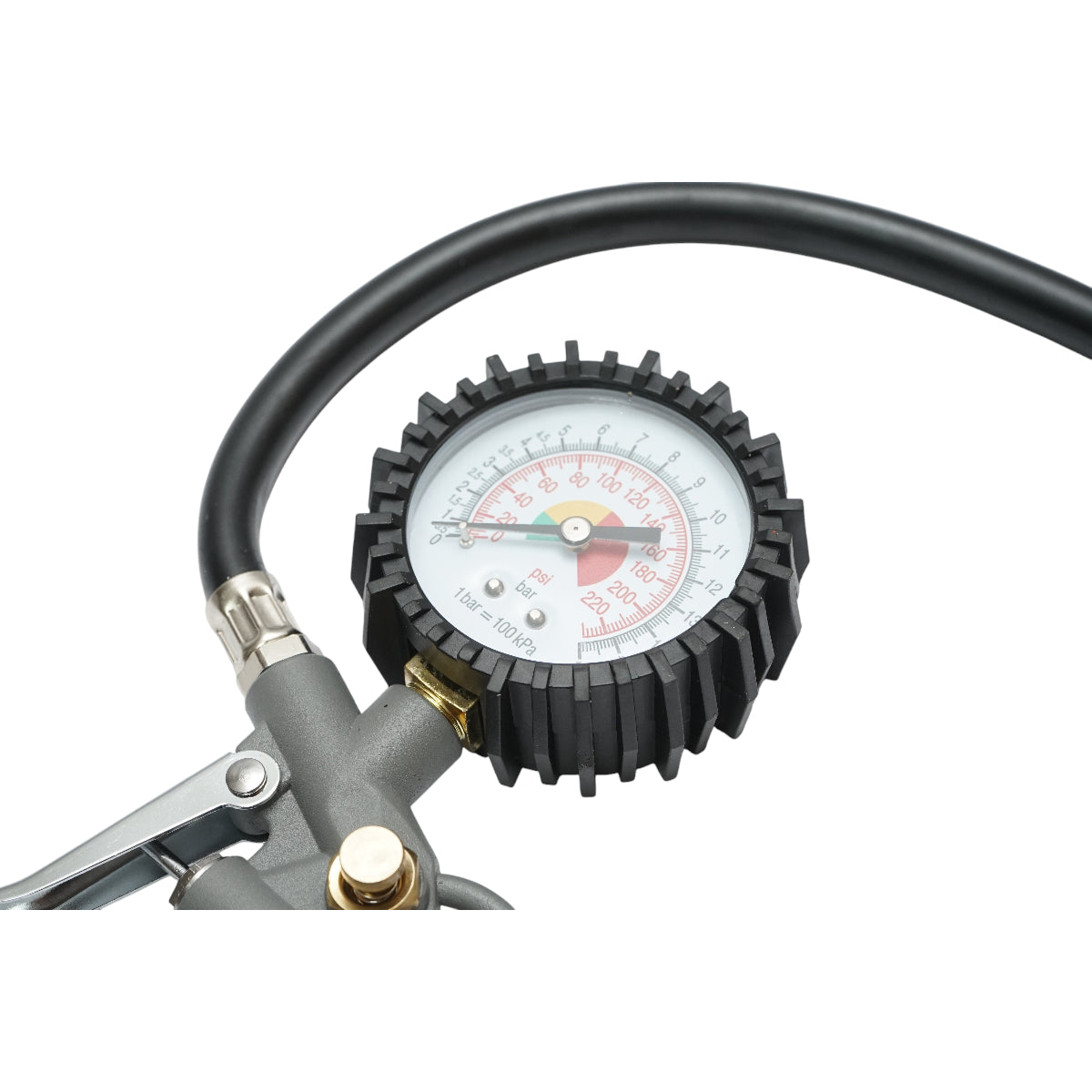 Pistola gonfiaggio pneumatici Crownman con tubo e manometro meccanico 0-16 bar