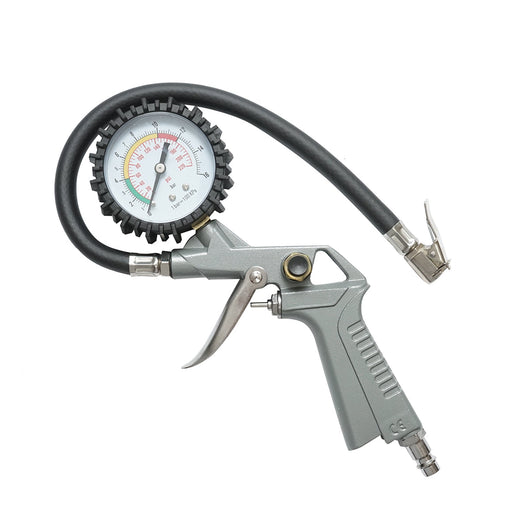 Pistola professionale per gonfiaggio pneumatici con tubo da 340 mm e manometro meccanico 0–16 bar