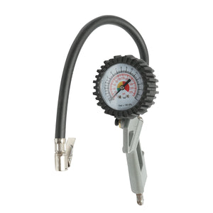 Pistola professionale per gonfiaggio pneumatici con tubo da 340 mm e manometro meccanico 0–16 bar