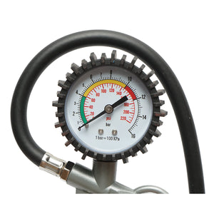 Pistola professionale per gonfiaggio pneumatici con tubo da 350 mm e manometro meccanico 0–16 bar