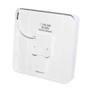 Plafoniera LED 24W, 220V, IP20, 180 mm, apparecchio quadrato resistente all'umidità per interni/esterni