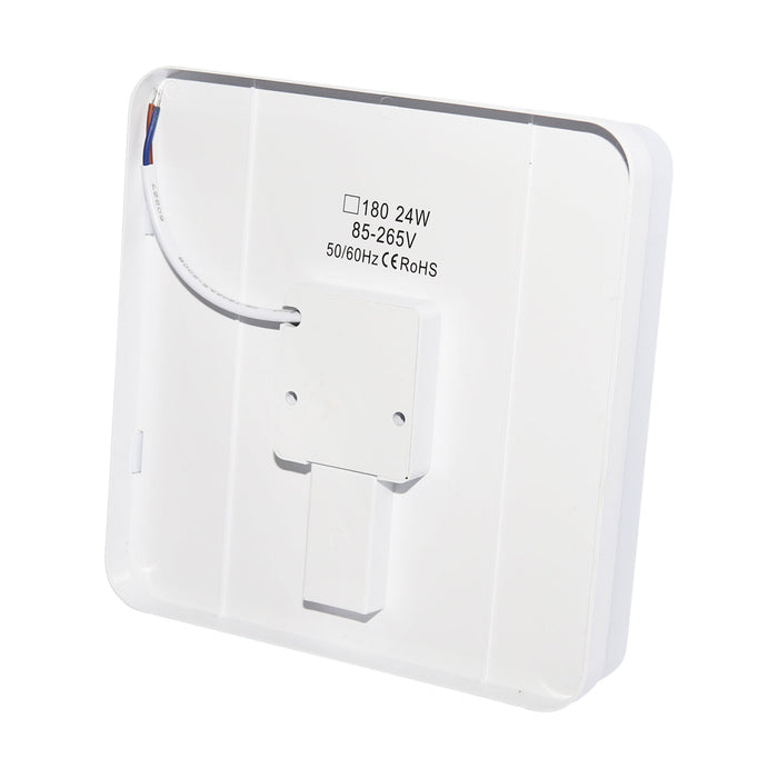 Plafoniera LED 24W, 220V, IP20, 180 mm, apparecchio quadrato resistente all'umidità per interni/esterni