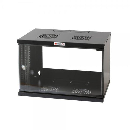 Armadio Rack 19'' a Muro 6U prof. 450 Nero Assemblato