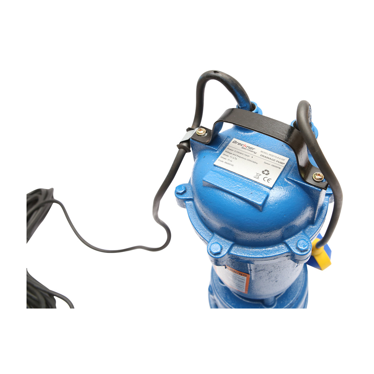 Pompa per acqua sporca, drenaggio sommerso con galleggiante, 550W, 200 L/min, profondità 11m, 220V WQD10-8-55F Breckner Germany