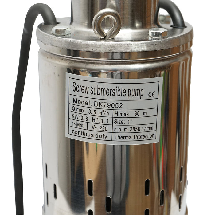 POMPA SOMMERSA CON GALLEGGIANTE 800W, 58 L/min, profondità massima 60 m, 220V, 2850 RPM