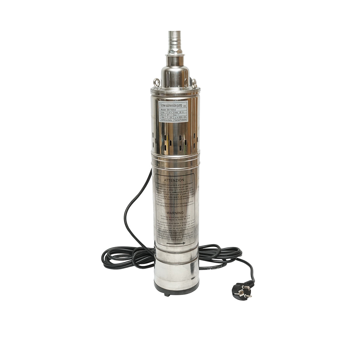 Pompa sommersa da 800W, 58L/min H60m, 220V, 2850 giri/min
