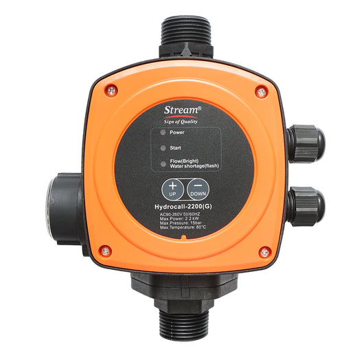 Pressostato elettronico automatico con manometro 2.2KW, 220V per pompa dell'acqua, pressione regolabile manualmente max. 15 bar HYDROCALL-2200G.